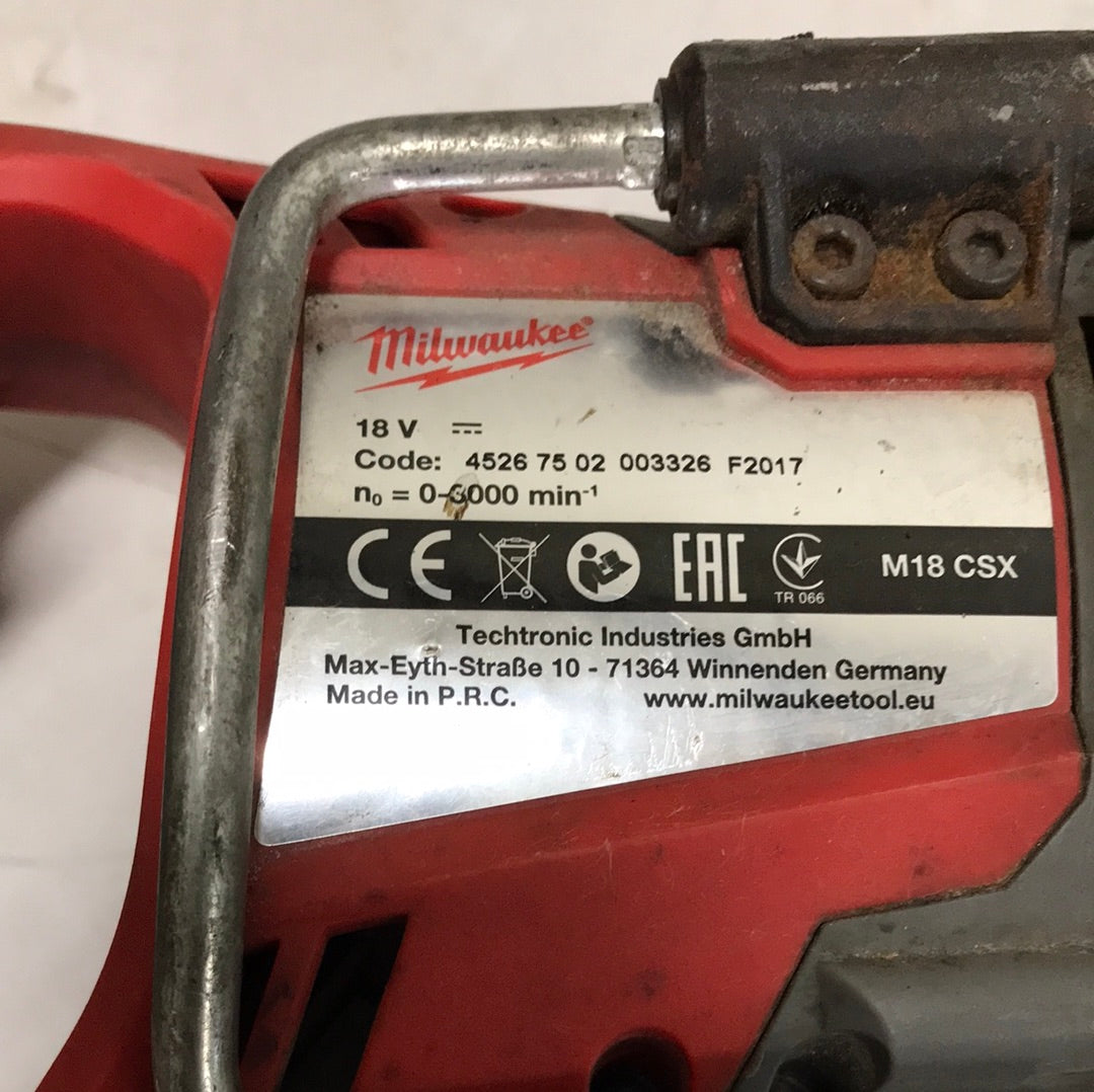 Milwaukee Tigersåg, Batteridriven M18 CSX