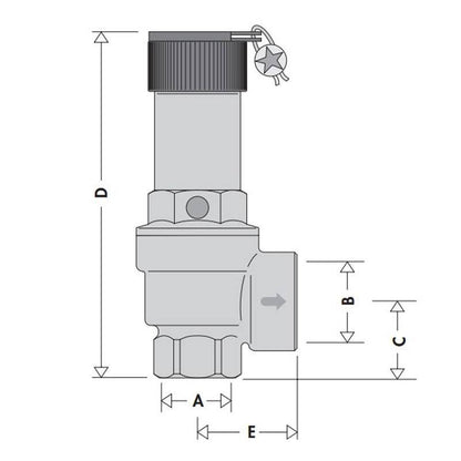 Caleffi Certified and calibrated safety valve F 3/4 x 1 inch 527554